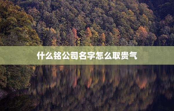 什么铭公司名字怎么取贵气