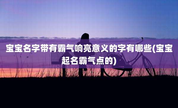 宝宝名字带有霸气响亮意义的字有哪些(宝宝起名霸气点的)