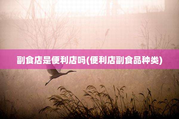 副食店是便利店吗(便利店副食品种类)