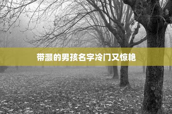 带灏的男孩名字冷门又惊艳