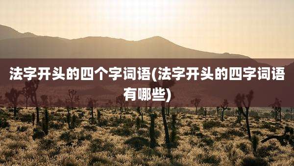 法字开头的四个字词语(法字开头的四字词语有哪些)