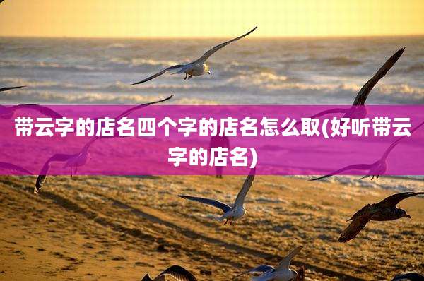 带云字的店名四个字的店名怎么取(好听带云字的店名)