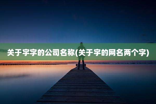关于宇字的公司名称(关于宇的网名两个字)