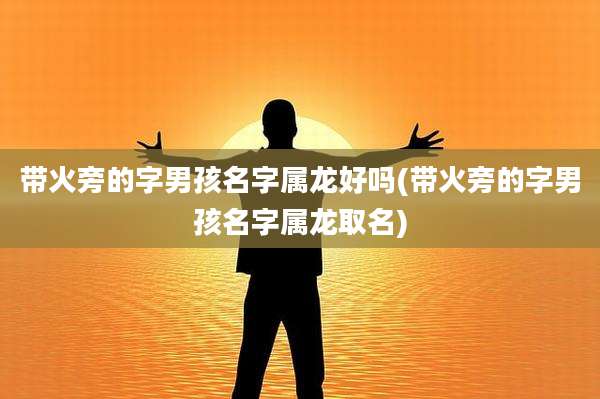 带火旁的字男孩名字属龙好吗(带火旁的字男孩名字属龙取名)