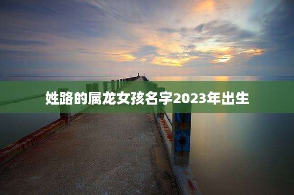姓路的属龙女孩名字2023年出生