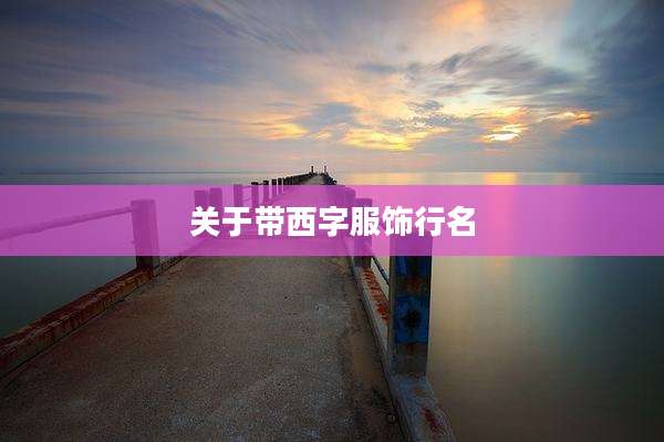 关于带西字服饰行名