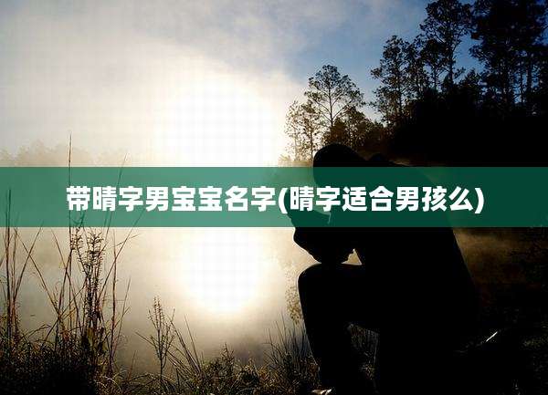带晴字男宝宝名字(晴字适合男孩么)