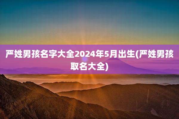 严姓男孩名字大全2024年5月出生(严姓男孩取名大全)
