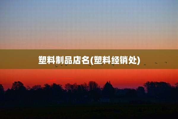 塑料制品店名(塑料经销处)