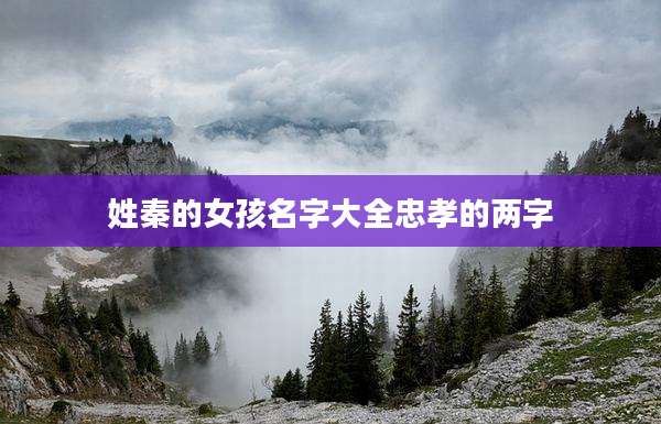 姓秦的女孩名字大全忠孝的两字