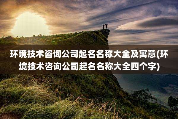 环境技术咨询公司起名名称大全及寓意(环境技术咨询公司起名名称大全四个字)