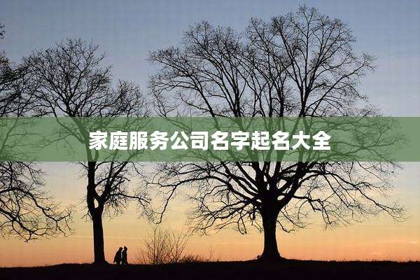 家庭服务公司名字起名大全