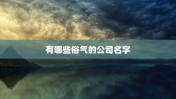 有哪些俗气的公司名字