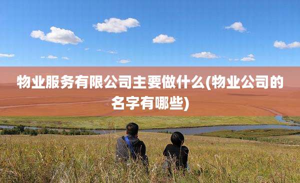 物业服务有限公司主要做什么(物业公司的名字有哪些)