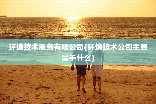 环境技术服务有限公司(环境技术公司主要是干什么)