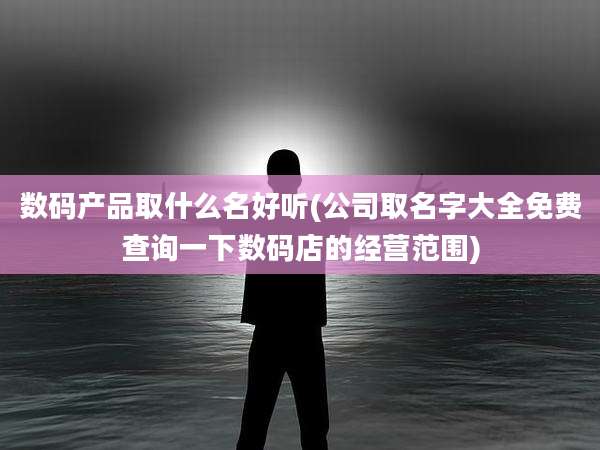 数码产品取什么名好听(公司取名字大全免费查询一下数码店的经营范围)