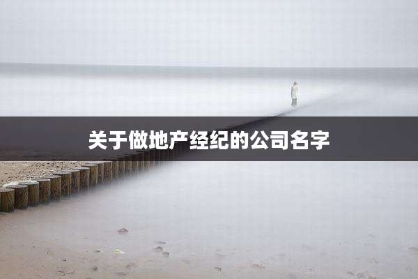关于做地产经纪的公司名字