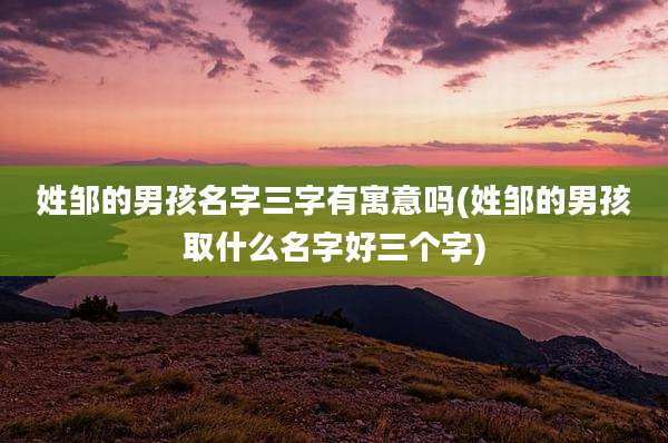姓邹的男孩名字三字有寓意吗(姓邹的男孩取什么名字好三个字)