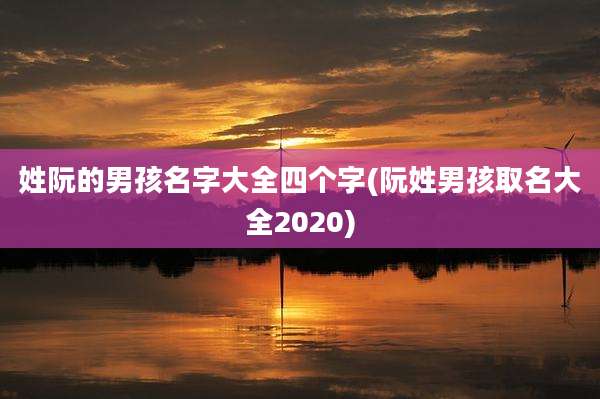 姓阮的男孩名字大全四个字(阮姓男孩取名大全2020)