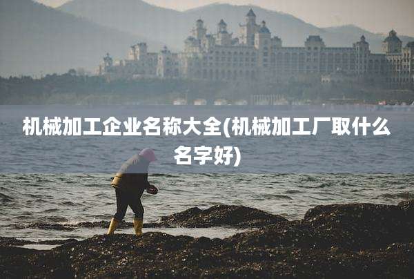 机械加工企业名称大全(机械加工厂取什么名字好)