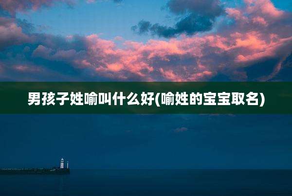 男孩子姓喻叫什么好(喻姓的宝宝取名)