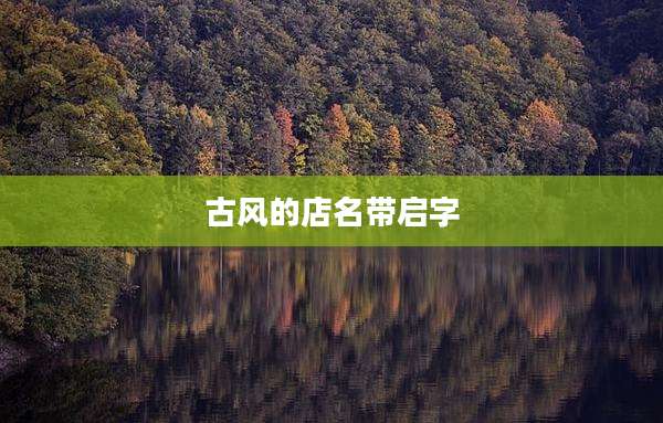 古风的店名带启字