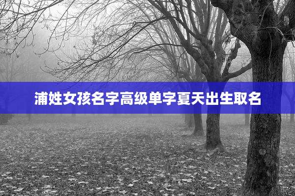 浦姓女孩名字高级单字夏天出生取名