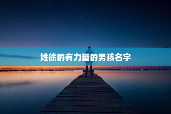 姓徐的有力量的男孩名字