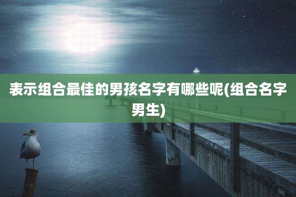 表示组合最佳的男孩名字有哪些呢(组合名字男生)