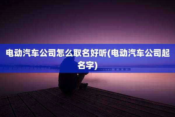 电动汽车公司怎么取名好听(电动汽车公司起名字)