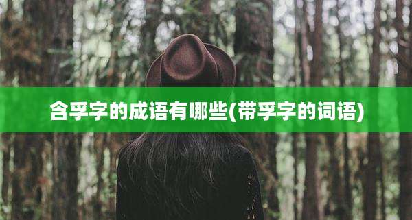 含孚字的成语有哪些(带孚字的词语)