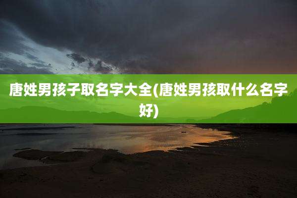唐姓男孩子取名字大全(唐姓男孩取什么名字好)