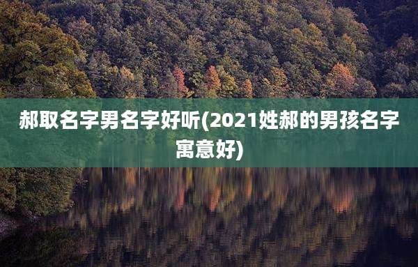郝取名字男名字好听(2021姓郝的男孩名字寓意好)