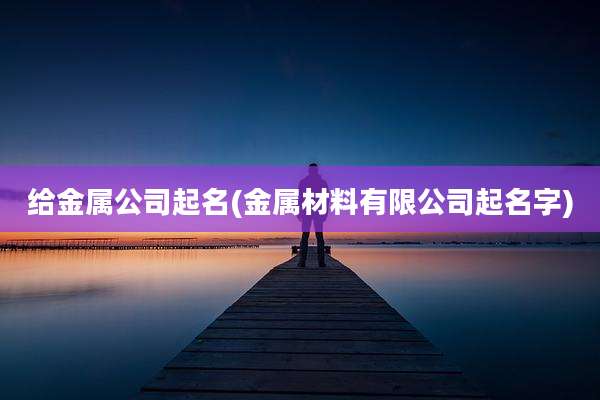 给金属公司起名(金属材料有限公司起名字)
