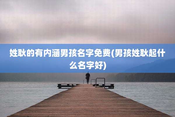 姓耿的有内涵男孩名字免费(男孩姓耿起什么名字好)