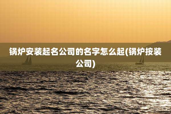锅炉安装起名公司的名字怎么起(锅炉按装公司)