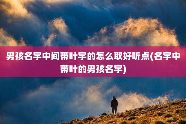 男孩名字中间带叶字的怎么取好听点(名字中带叶的男孩名字)