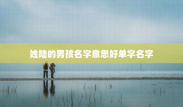 姓陆的男孩名字意思好单字名字