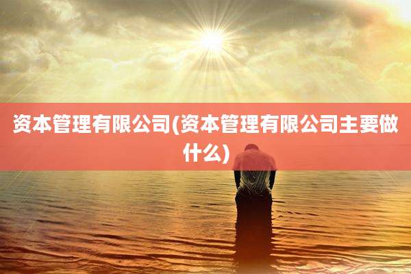 资本管理有限公司(资本管理有限公司主要做什么)