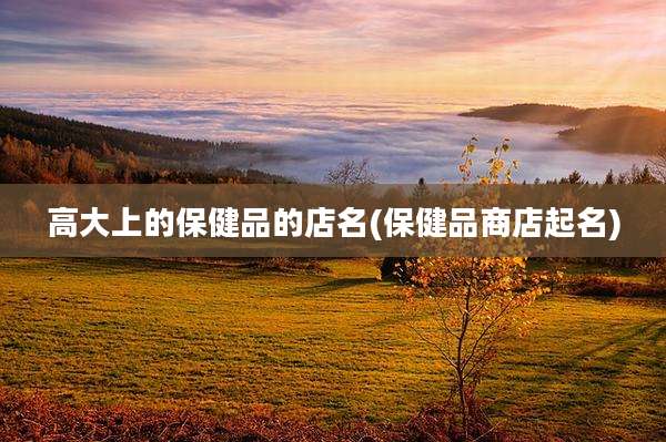 高大上的保健品的店名(保健品商店起名)