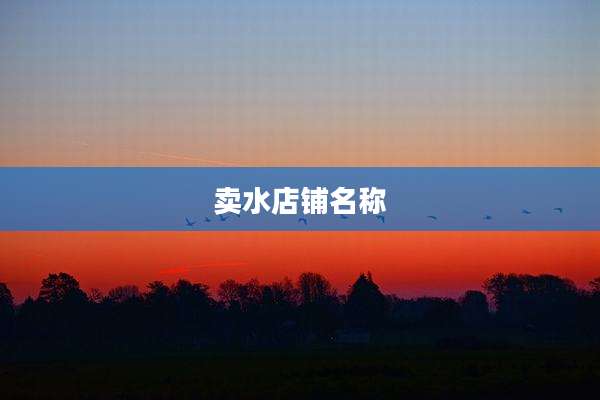 卖水店铺名称