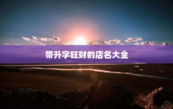 带升字旺财的店名大全