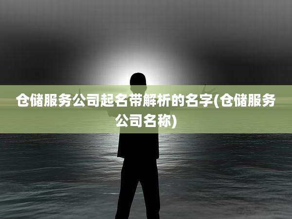 仓储服务公司起名带解析的名字(仓储服务公司名称)