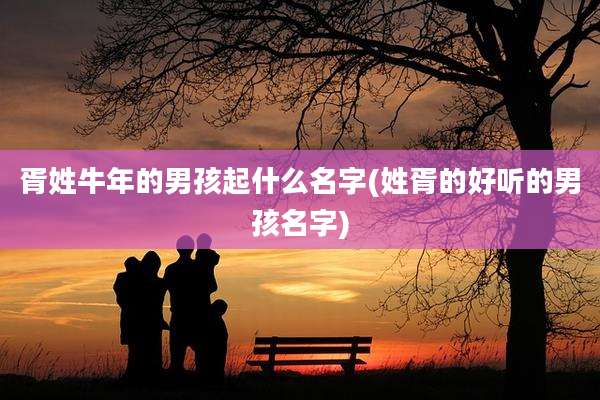 胥姓牛年的男孩起什么名字(姓胥的好听的男孩名字)