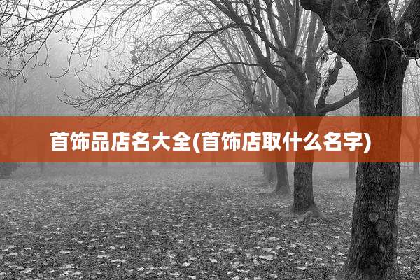 首饰品店名大全(首饰店取什么名字)