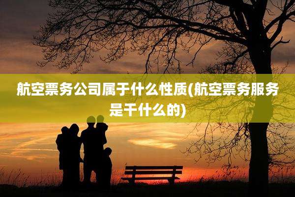 航空票务公司属于什么性质(航空票务服务是干什么的)