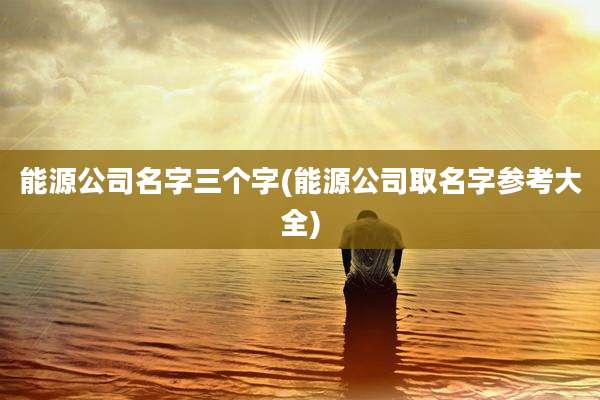 能源公司名字三个字(能源公司取名字参考大全)
