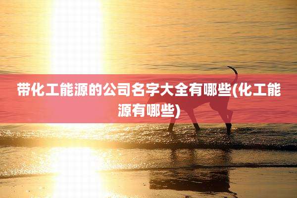 带化工能源的公司名字大全有哪些(化工能源有哪些)