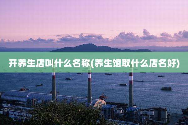 开养生店叫什么名称(养生馆取什么店名好)