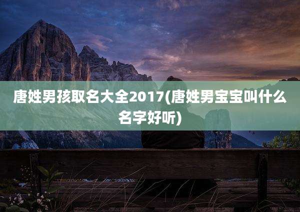 唐姓男孩取名大全2017(唐姓男宝宝叫什么名字好听)